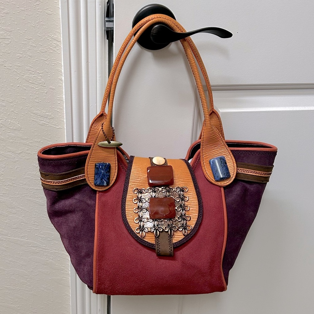 Mary Frances Suede tote